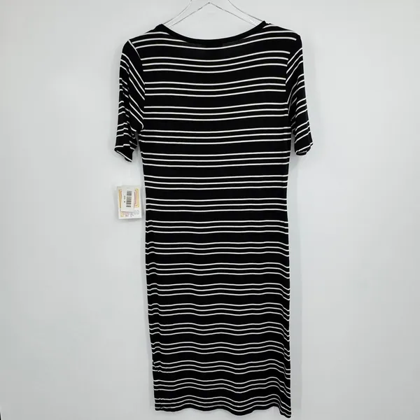 Lularoe Julia dress women's M pencil stripe jersey knit sheath black white NEW - Image 3