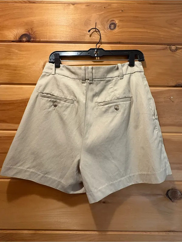 Madewell Classic Pleated Linen Blend High-Rise size 8 Shorts - NWT - Image 3