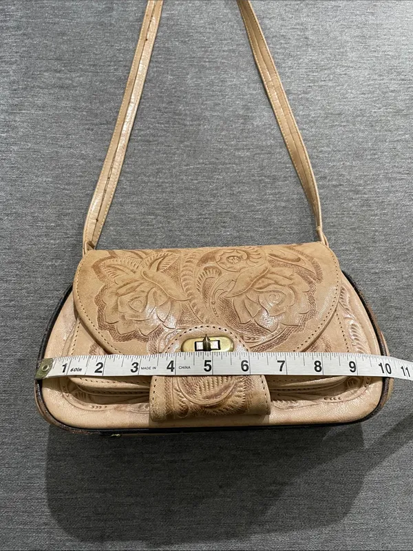 Tooled Genuine Leather Mexican Purse Vintage - Image 14