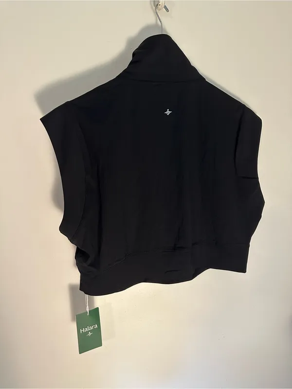 NWT Halara boxy mock neck quarter zip top black - Image 4