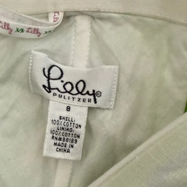 Lilly Pulitzer Green Strapless Top with Crab Print - Image 2