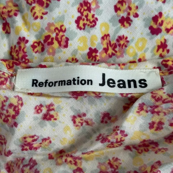 Reformation Rebekah Yellow Floral Mini Dress Sz M Feminine Summer Cute‎ - Image 6