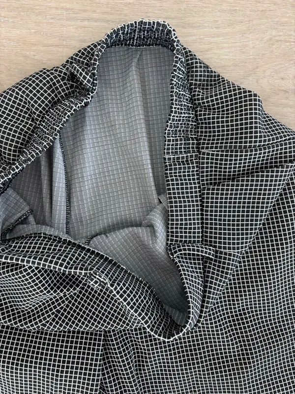 Checkered Work Pants Gray Size M - Image 3