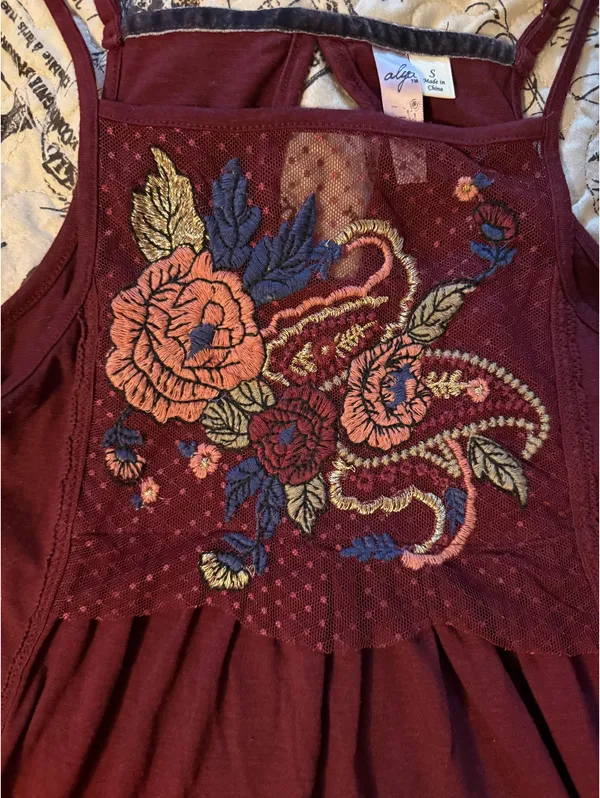 Alya Maroon Mini Dress - Image 2