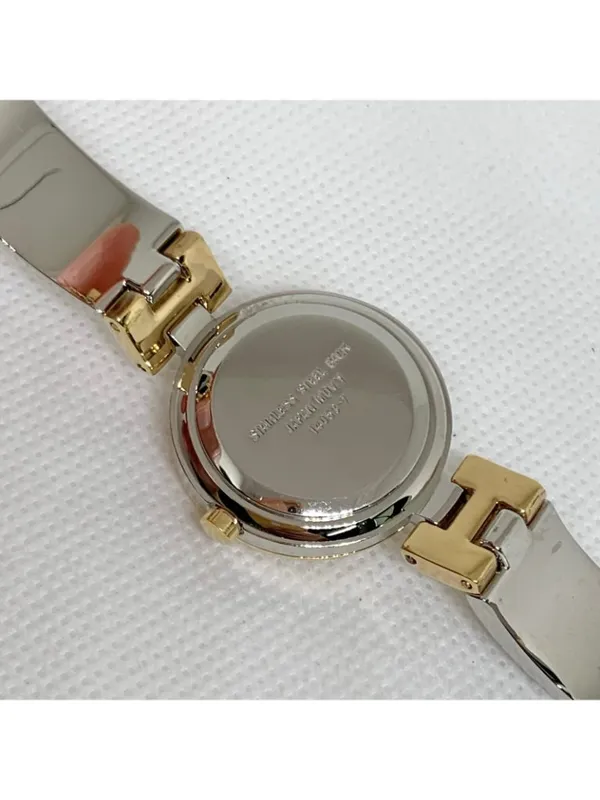 Women’s silver gold tone watch rhinestones 26mm quartz analog white dial running - Image 6