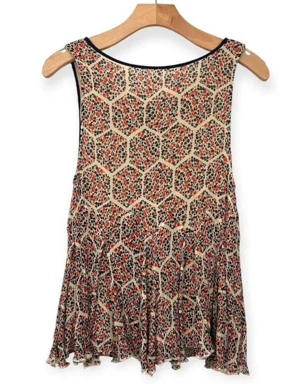 Free People | S | Touch The Sky Printed Tank Sleeveless Baby doll Top Blouse - Image 4