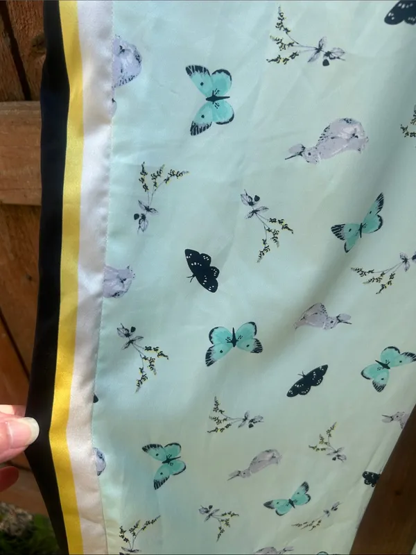 Victoria’s Secret Butterflies And Bunnies Satin Pajama Pants Size Large - Image 4