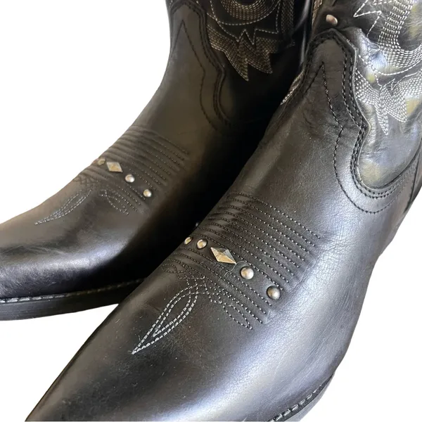 DURANGO NEW Women's Black Crush Antique Studded Western Boot Size 9 #243307 - Image 4