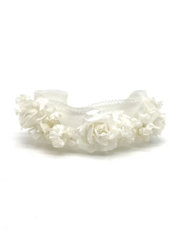 Vintage 1950s 1960s Auerbach’s Floral Headband Hat Ivory White Flowers - Image 7