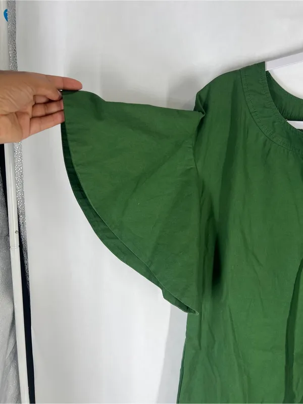 Maeve Anthropologie Green Flutter Sleeve Shift Mini Dress Size XS - Image 4