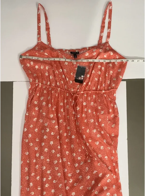 Torrid Coral Floral Babydoll Tank Midi Dress Summer Plus Size 2X - Image 5