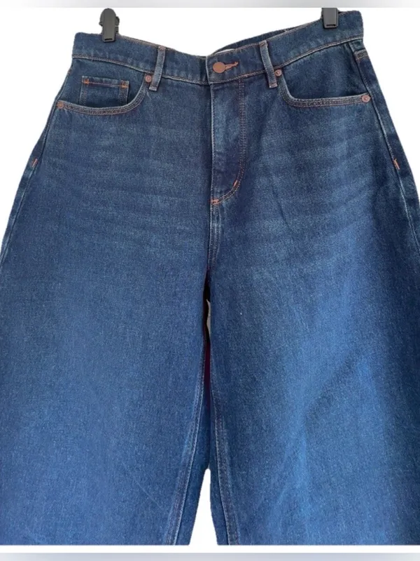 LOFT The Barrel Jeans Size 8/29 Dark Wash High Rise Barrel Leg Horseshoe Denim - Image 7
