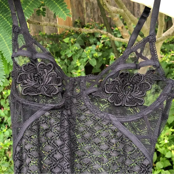 Naked Wardrobe Black Lace Bodysuit S - Image 2