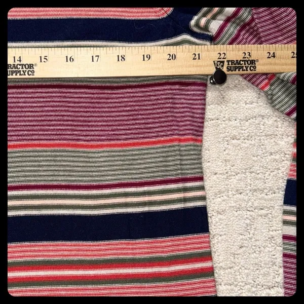 Kim Rogers Sweater‎ Womens XL Multicolor Striped V-Neck Cotton Pullover - Image 5