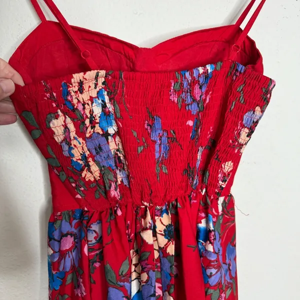 Band of Gypsies Floral Maxi Dress Red Blue Sleeveless Summer Sundress Sz S‎ - Image 7