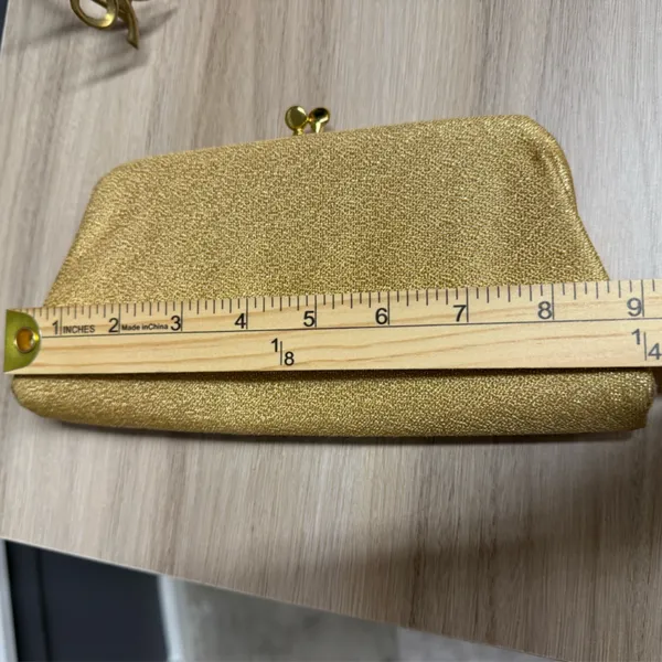 Part Vintage Antique Elegant Kiss Clasp Gold Clutch Bag - Image 4