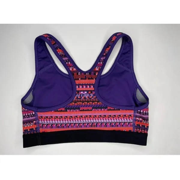 Nike Sports Bra Purple Pink‎ Aztec Print Low Impact Padded Athletic Top - Image 2