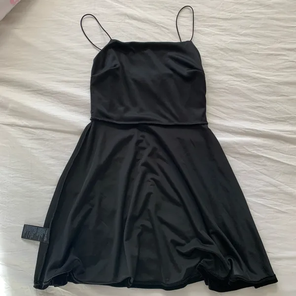 Urban Outfitters Black Velvet Straight-Neck Mini Dress - Image 12