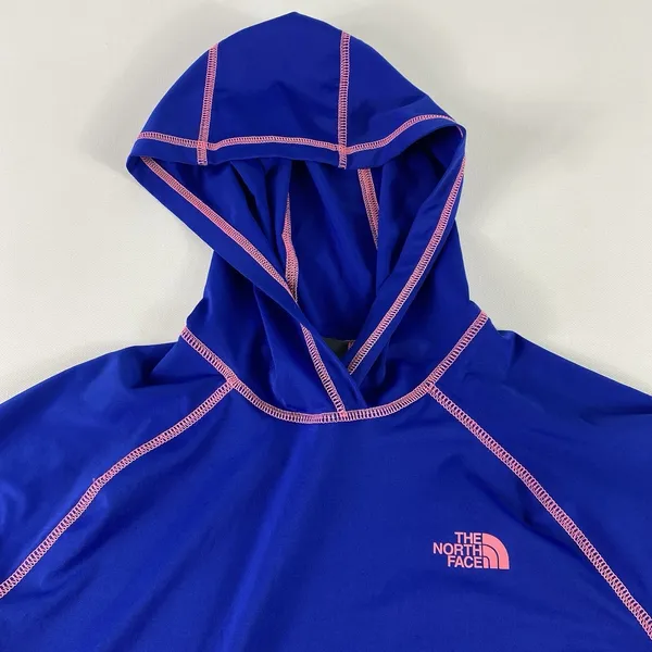 The North Face Hoodie Womens Medium Blue Running Performance Sweatshirt‎ Graphic - Image 2