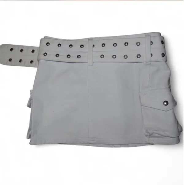 Princess Polly Iconic Cargo Mini Skirt White - Image 4
