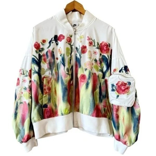 NIKE Sportswear Artist Collection Bomber Jacket Sail White Size L NEW - Image 3