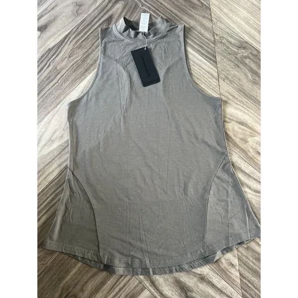 Alphalete Women's Premium Mockneck Tank - Stone Grey , Size Large - Image 4