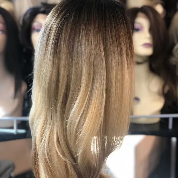 Thick ethnic SidePart Ombré Blonde Lacefront Wig - Image 9