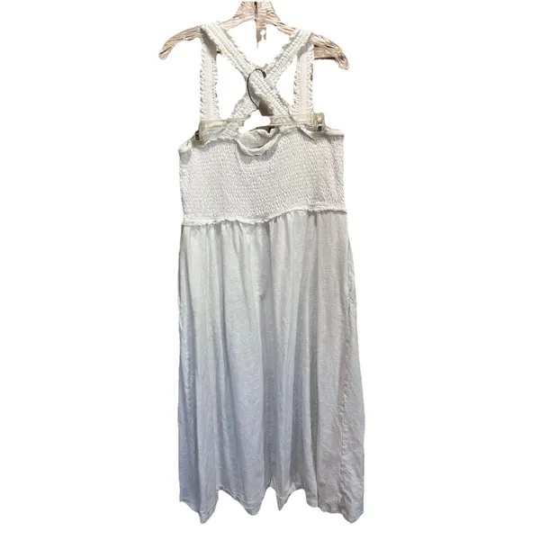 Tommy‎ Hilfiger White Smocked Ruffle Straps Maxi Dress Size XL Flowy Sundress - Image 4