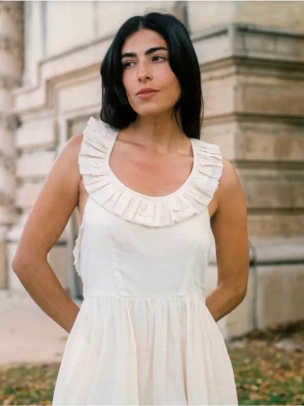 NWT Christy Dawn Clemence Pearl Dress Regenerative Organic Cotton Midi Medium - Image 4