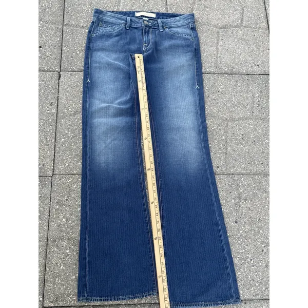 Agave Nectar Sirena Striped Flare Jeans Womens Size 27 Low Rise Denim Y2K USA - Image 11
