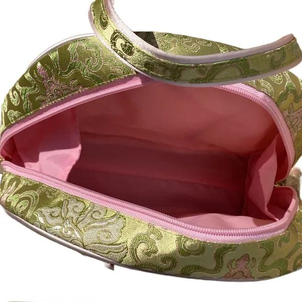 NWOT 3-Piece Travel Toiletry, Jewelry Roll & Makeup Bag Set, Pink & Light Green - Image 5