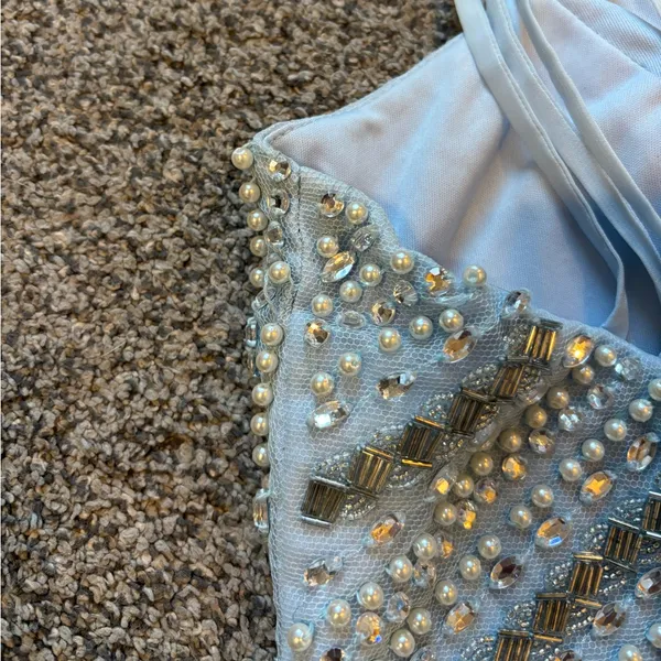 Blue Beaded Halter Top - Image 5
