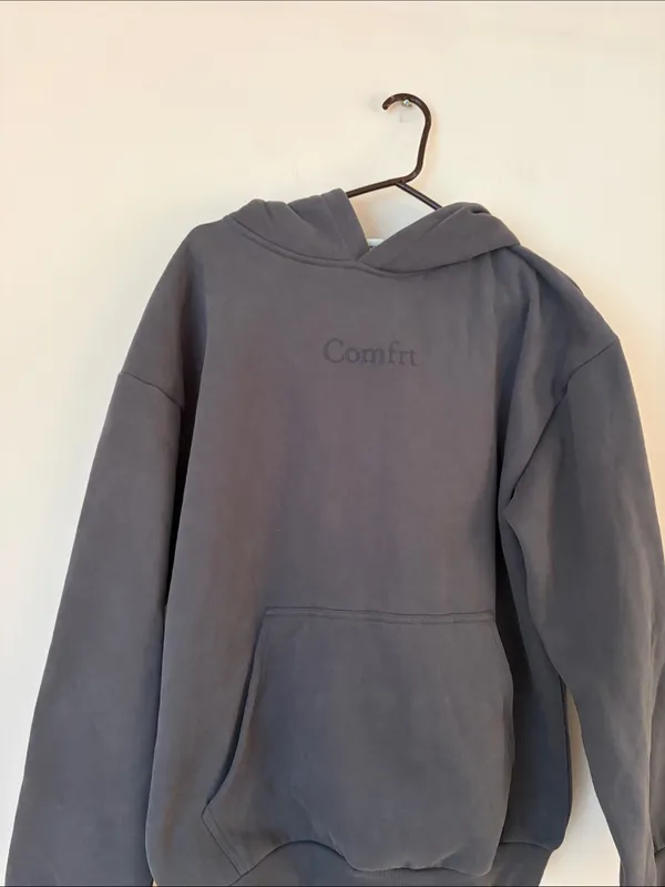 Comfrt gray minimalist hoodie sweatshirt - Image 2