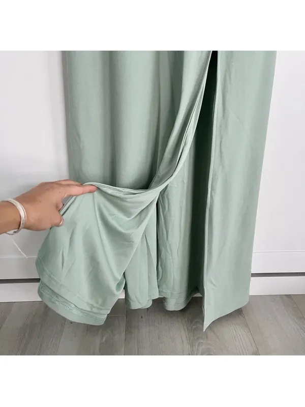 Birdy Grey Alex Crepe Sage Green Square Neck Bridesmaid Maxi Dress Gown Small - Image 10