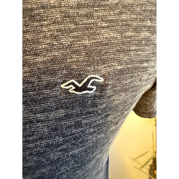 Hollister Must Have Collection Charcoal Gray Marl Cotton Logo T-Shirt Mens‎ S - Image 3