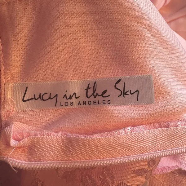 LUCY IN THE SKY 2 Piece Maui Jacquard Satin Set in Pink, Small - Image 5