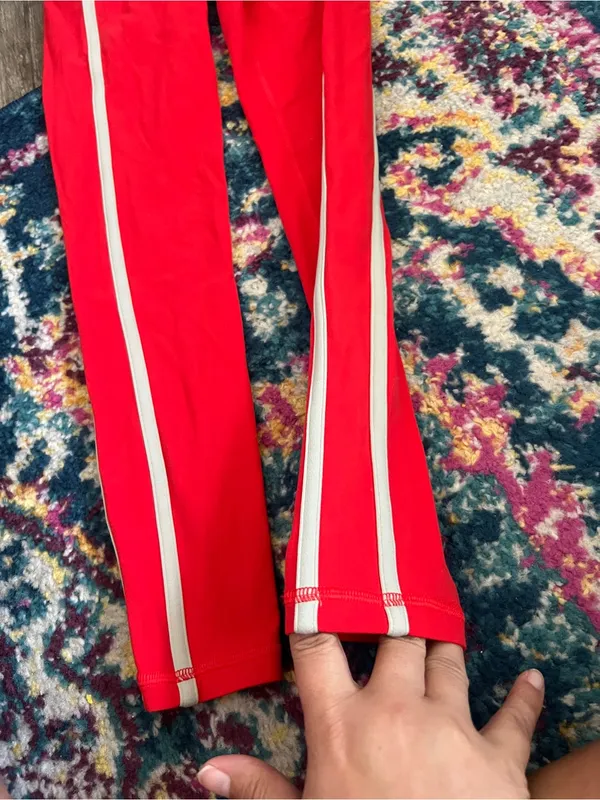Athleta red striped leggings xxs - Image 5