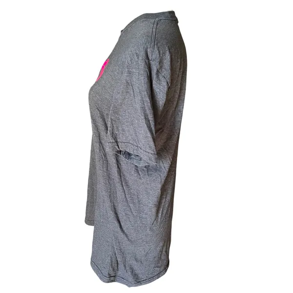 Disney Snack‎ Goals T-Shirt Gray Pink Graphic Tee Women's Cute Sz L - Image 2