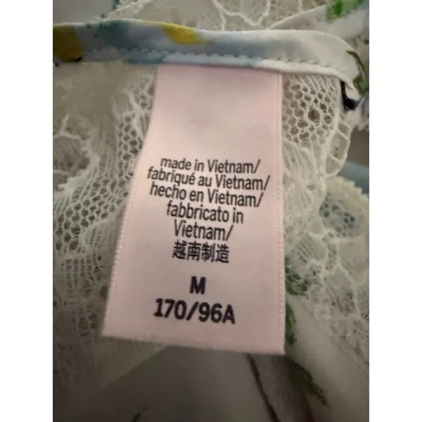 Dainty boho cute Satin Lace Slip Dress blue Floral Bee Open y2k Mini cottage M - Image 8