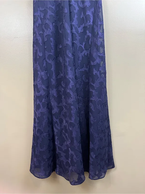 Vintage 90s Victoria’s Secret Gold Label Purple Maxi Slip Dress Sheer Scroll S - Image 8