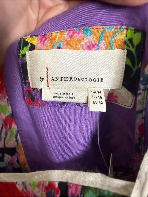 NWT Anthropologie Square Neck Maxi Dress Bhanuni by Jyoti Patchwork Floral - Image 8