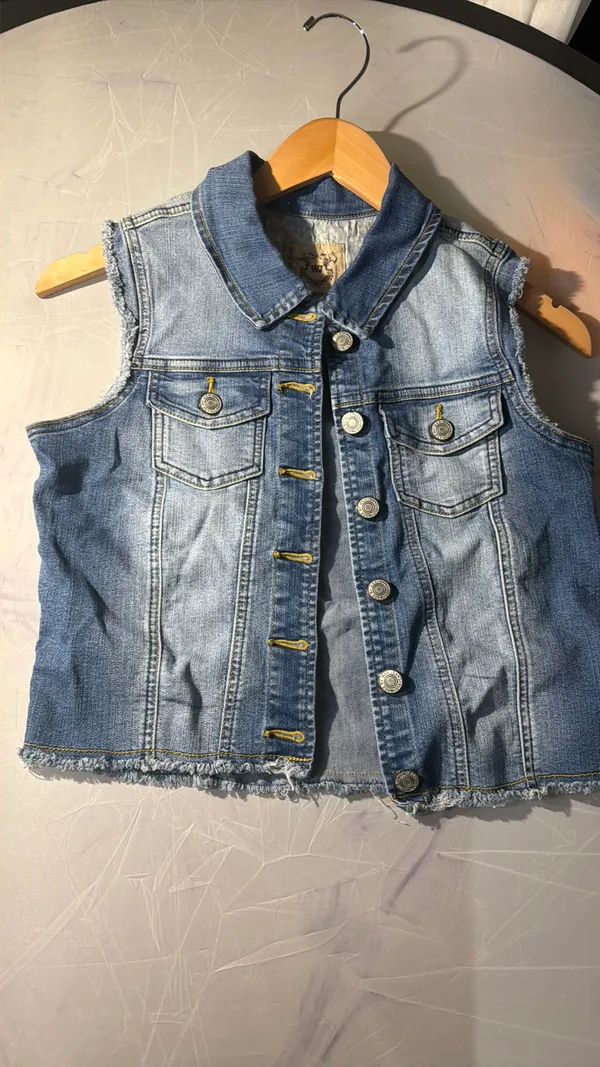 Sleeveless Jean Vest Blue Size M - Image 3