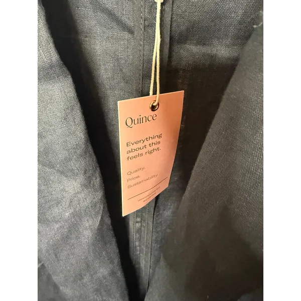 NWT Quince Women's XL European Linen Relaxed Blazer Black Coastal Corporate Flax - Image 8