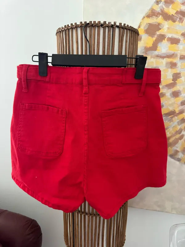 Red Jean shorts Size M - Image 2