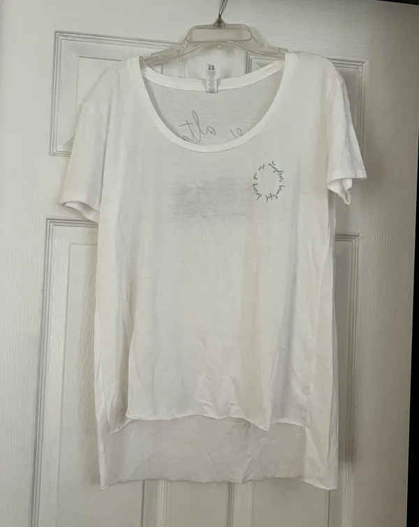 NWOT You Are Altogether Beautiful Darling Shirt White Short Sleeve - Image 2