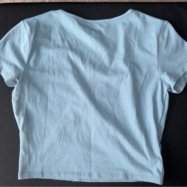 PacSun NWOT! - Me to We - Faux Wrap Top - Light Blue, Medium - Image 2