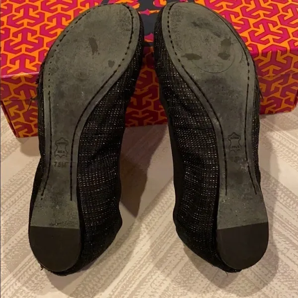 Tory Burch Black Caroline Arabia Elastic Flats - Size 7 1/2 - Image 7