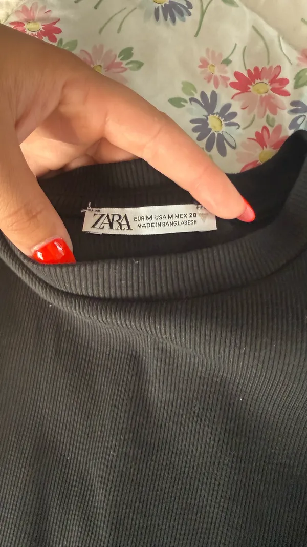 ZARA Tank Top Black Ribbed - Image 2