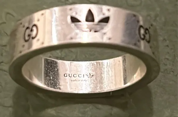 Gucci x Adidas Engraved Interlocking G Ring Ag 925 - Image 2