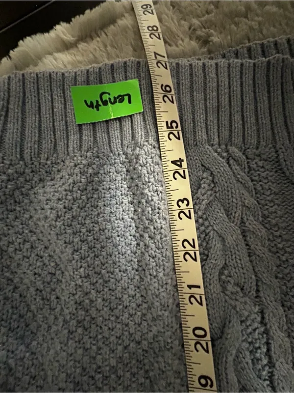Jean Pierre Light Blue Cable-Knit Crewneck Sweater - Image 5